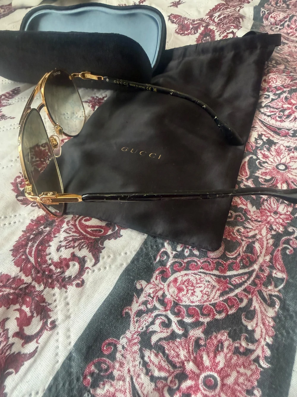 Gucci Gold Aviator Sunglasses - Gold Frame, Brown Lenses